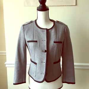 Hm military navy blue edge grey blazer jacket
